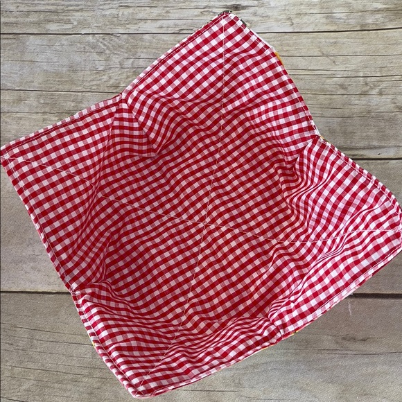 Microwave Bowl Cozy Pioneer Woman /W Red Reversible Fabric Bowl - Picture 3 of 7